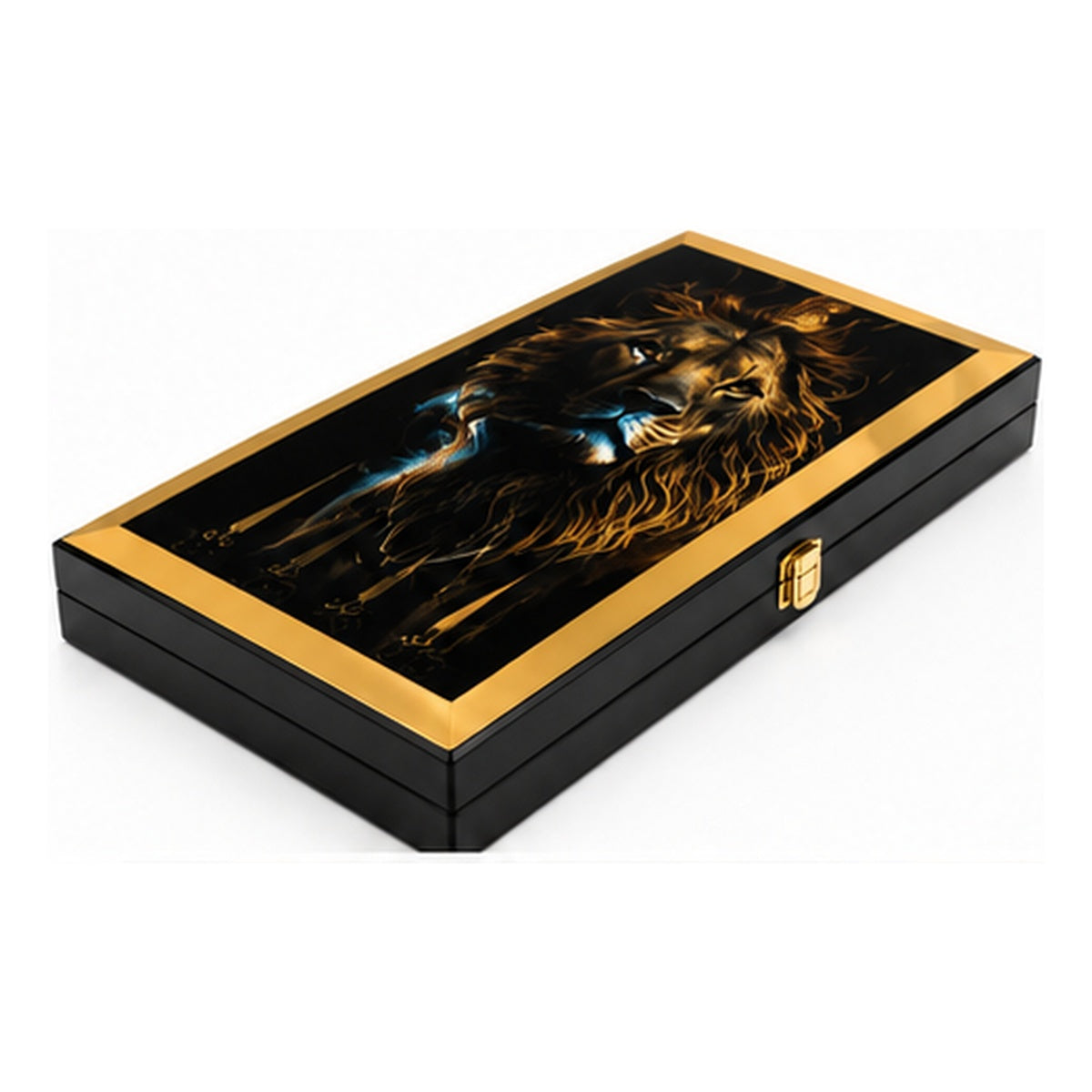 Premium Royal Lion Backgammon Set closed case view