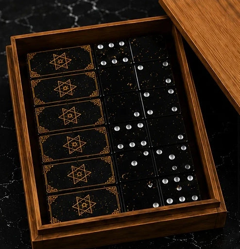 Midnight Gold Luxury Domino Set – open playing surface