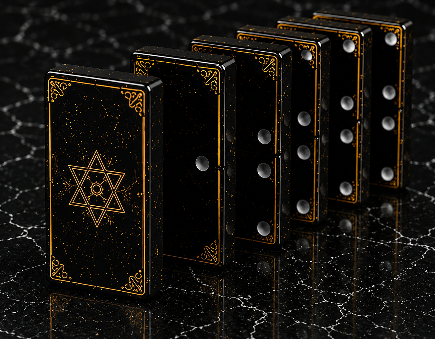Midnight Gold Luxury Domino Set – product view 3