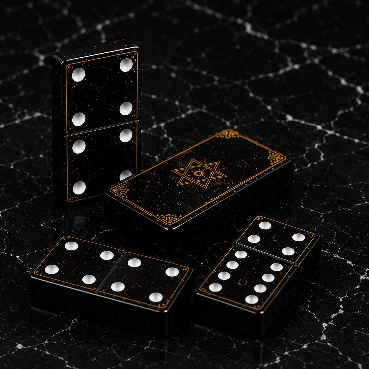 Midnight Gold Luxury Domino Set – product view 4