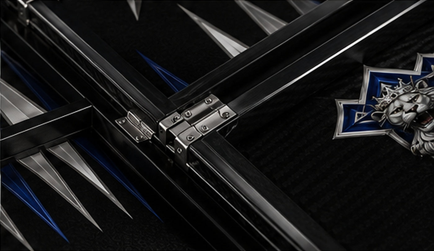 Close-up of the board hinge and carbon-fiber craftsmanship