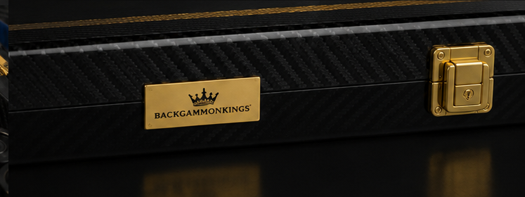 Gold-tone latch and Backgammon Kings nameplate detail